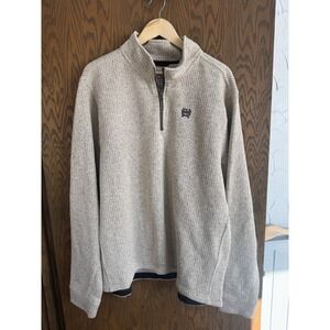 Cinch Mens XXL Quarter Zip Pullover Ribbed Knit Fleece Sweater